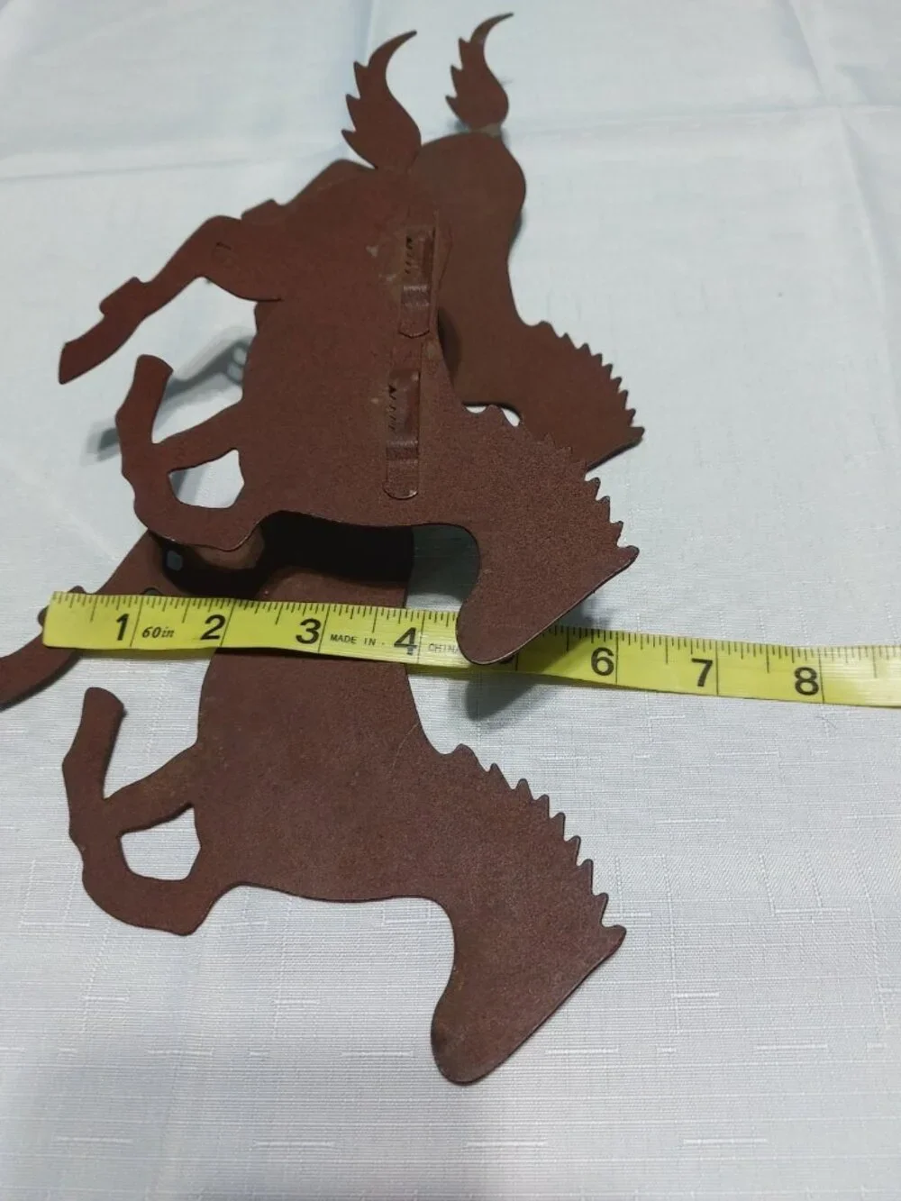 Horses Ponies Metal Silhouette Wall Hanging Plague Brown READ 15x6